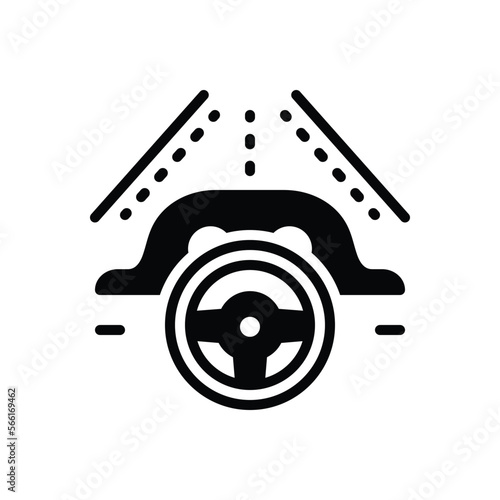 Black solid icon for drives driving