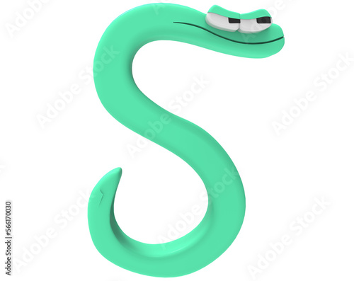 Alphabet Lore Q 3D Like Snake