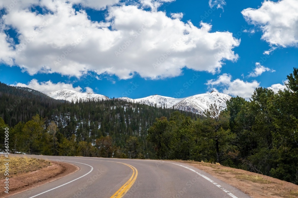 A long way down the road going to Colorado Springs, Colorado