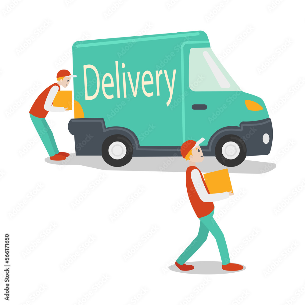 Delivery car cartoon PNG illustration with transparent background Delivery car cartoon PNG illustration with transparent background