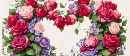 Vibrant hearts amidst a diverse bouquet, Valentine's Day atmosphere. Generative AI © 4K_Heaven