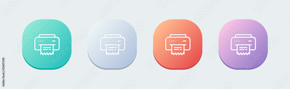 Printer line icon in flat design style. Office signs vector illustration. Printer line icon in flat design style. Office signs vector illustration.