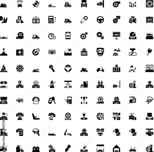 set of auto motive icons set vector art