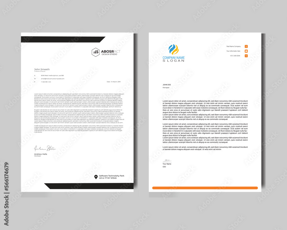 Corporate modern letterhead design template creative modern letterhead design template for your project letterhead, letter head, Business letterhead design