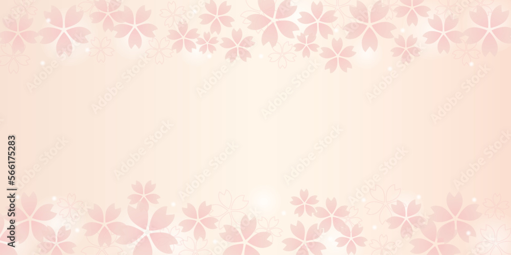 パステル調の桜模様の背景素材のベクターイラスト