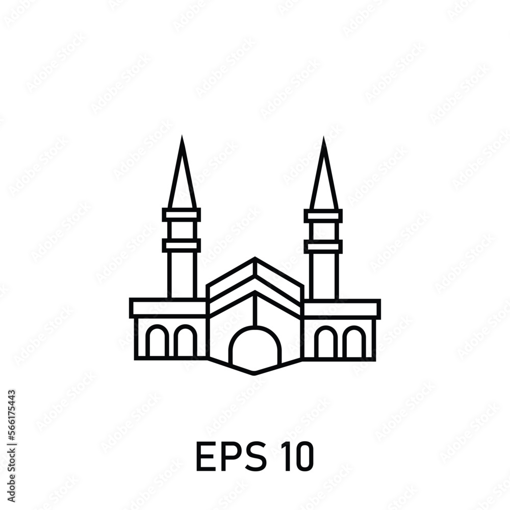 icon of a mosque where Muslims worship
for any purpose. Web design, mobile app.