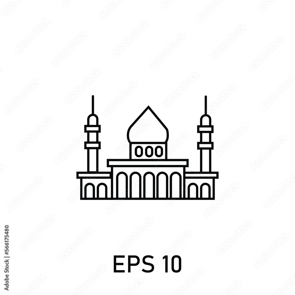 icon of a mosque where Muslims worship
for any purpose. Web design, mobile app.