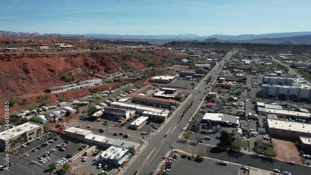 Aerial View of St. George Utah USA, Getaway to Zion National Park, Traffic and Cityscape Aerial View of St. George Utah USA, Getaway to Zion National Park, Traffic and Cityscape