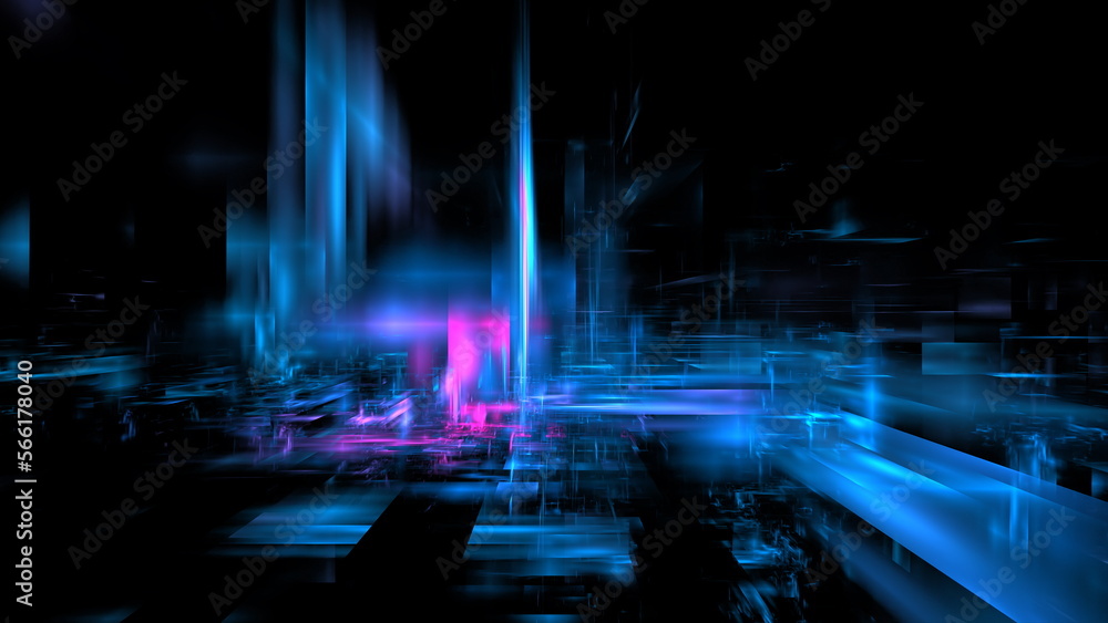 Fototapeta premium Digital technologies, cloud computing, digital future, information transfer. Abstract technology big data background concept. Motion of digital data flow