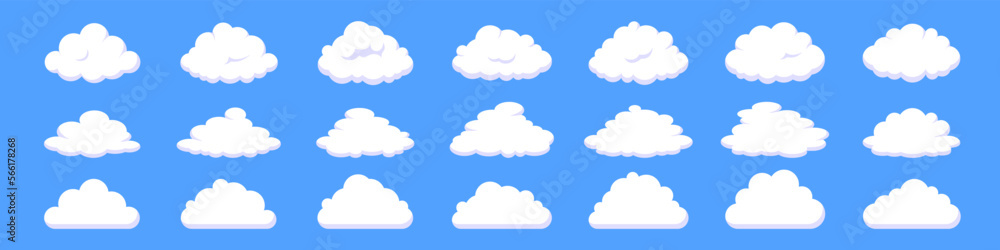Cloud vector. Cloud icon set. Vector cumulus illustration.