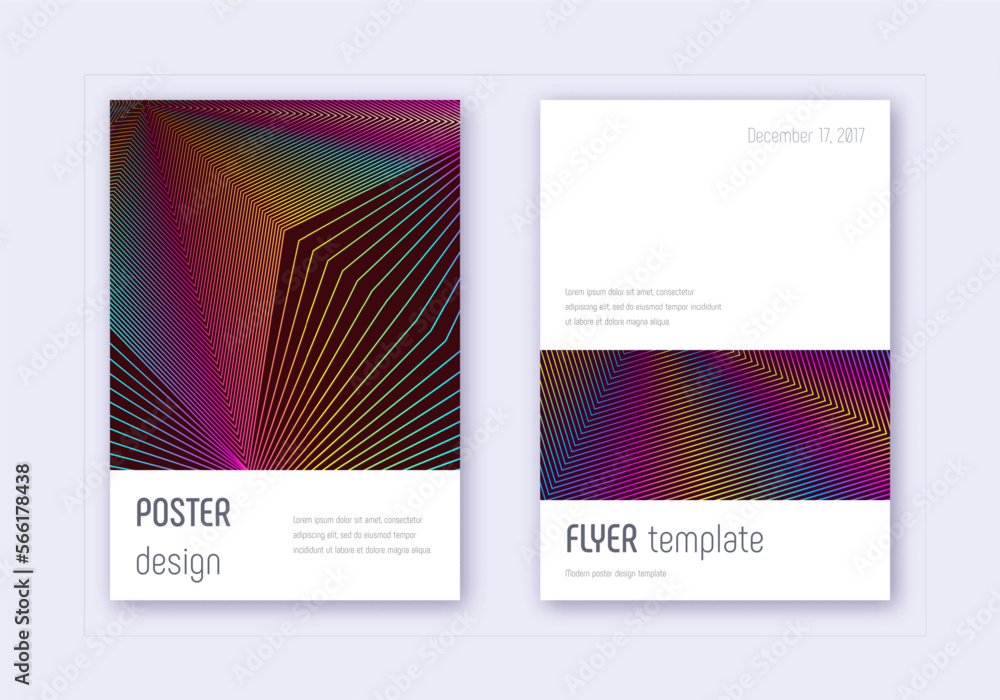 Fototapeta premium Minimalistic cover design template set. Rainbow ab