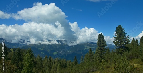Austrian Alps - view from the footpath from the top of Gerlosstein to the upper station of the Gerlossteinbahn cable car