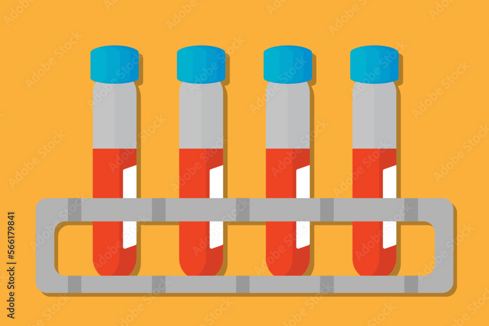 Blood collection tubes. Blood samples in glass tubes. Blood tests. Vector icon. Donor concept Blood collection tubes. Blood samples in glass tubes. Blood tests. Vector icon. Donor concept