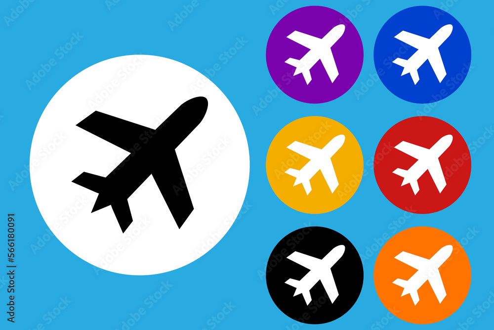 Plane icon. Flight symbol. Plane emblem. Aviation concept. Vector Plane icon. Flight symbol. Plane emblem. Aviation concept. Vector