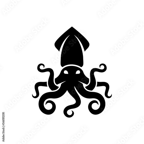 Kraken squid logo vector, Octopus logo template