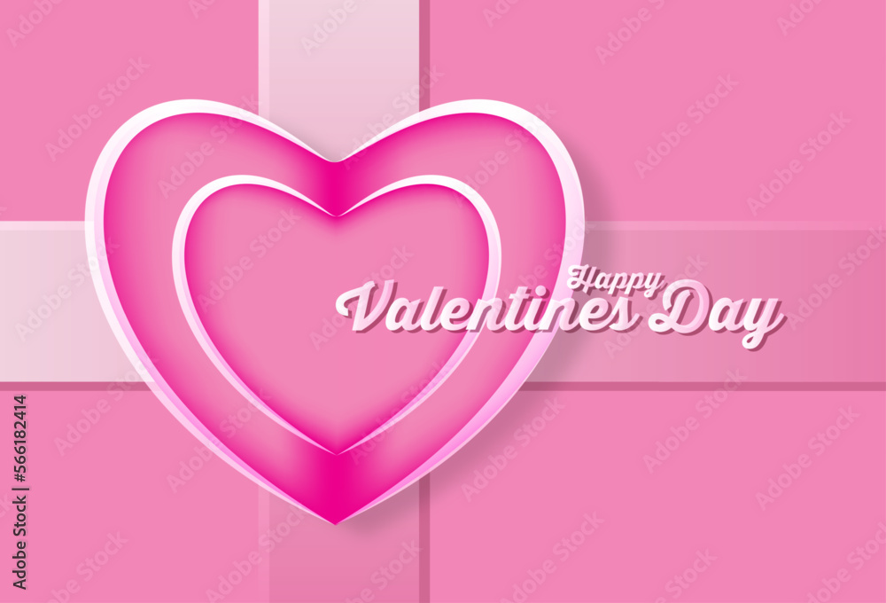 Valentine's day background with pink heart shape