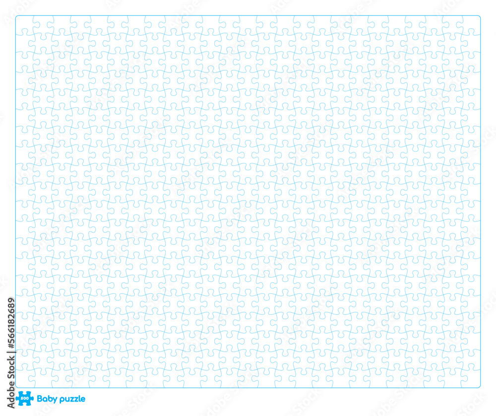 Vector baby puzzle template. 500 pieces. Isolated on white background Vector baby puzzle template. 500 pieces. Isolated on white background