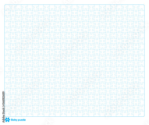 Vector baby puzzle template. 500 pieces. Isolated on white background