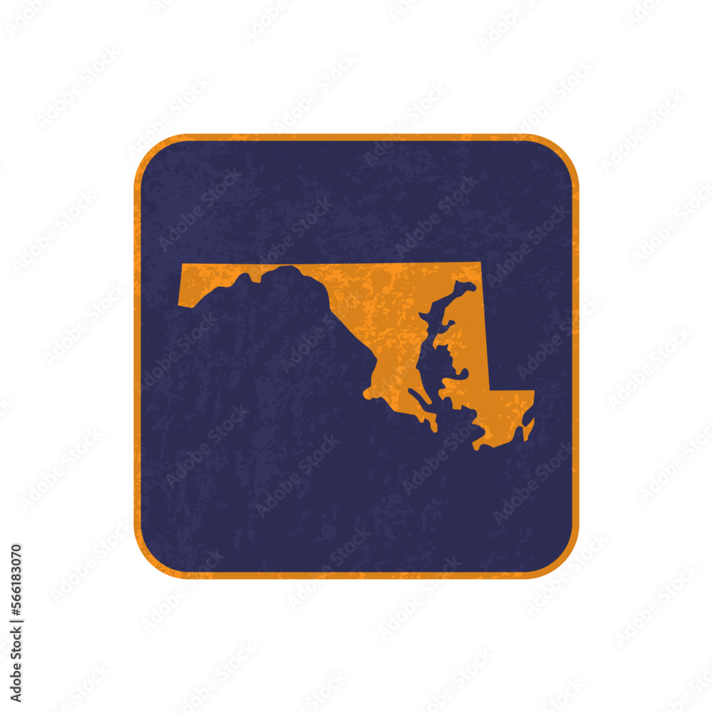 Maryland state map square with grunge texture. Vector illustration. Maryland state map square with grunge texture. Vector illustration.