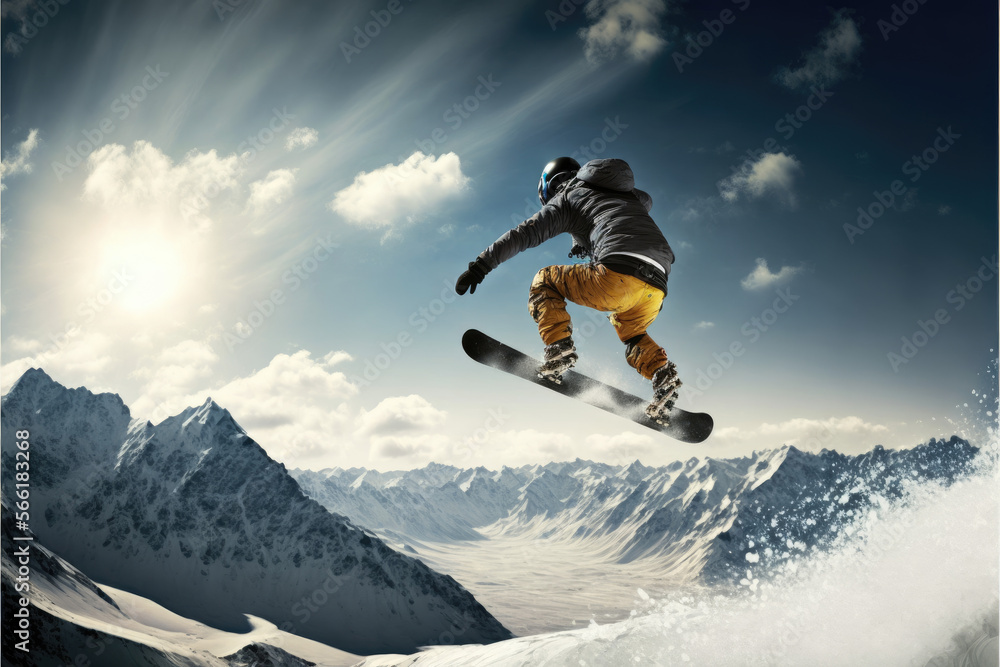 snowboarder jumping in the air generate by AI