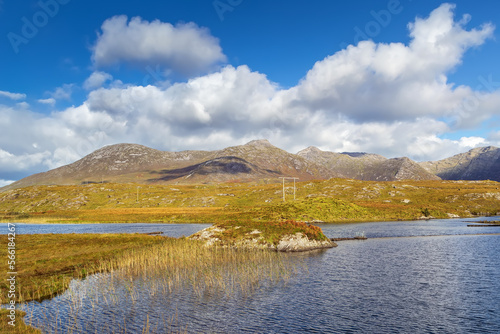 Landscape with lake in Galway county, Ireland