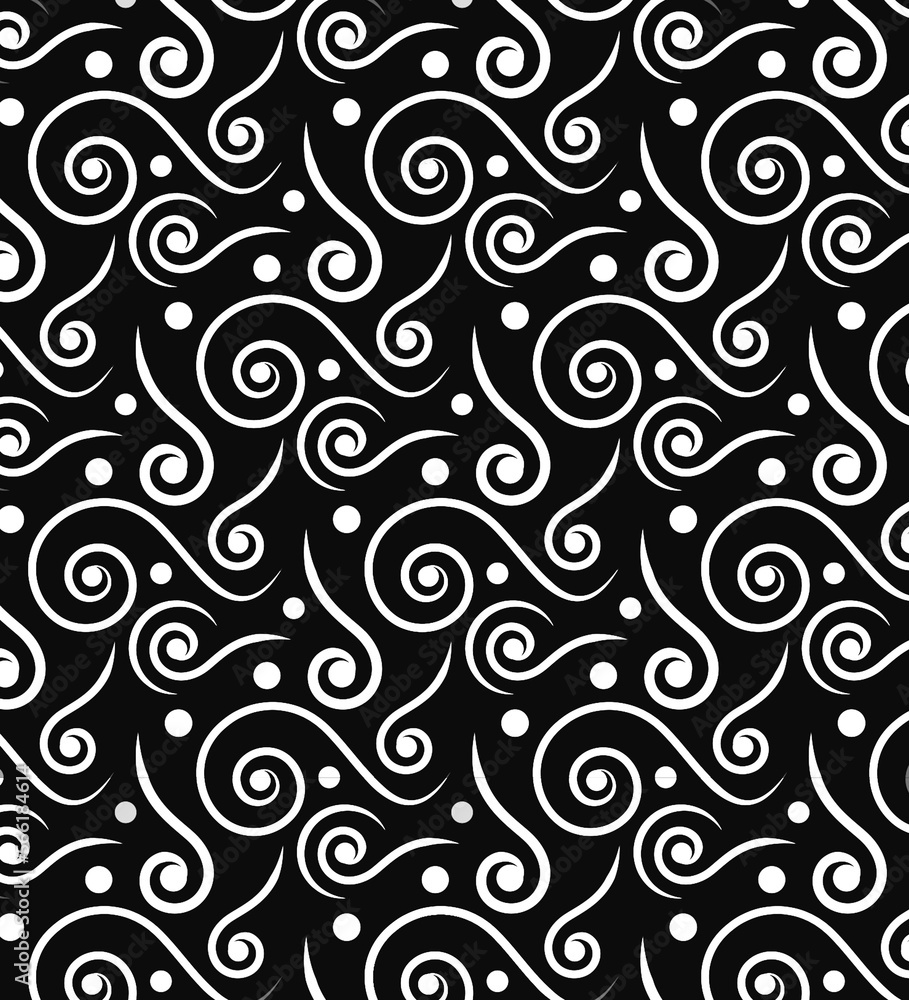 black and white seamless pattern with swirls black and white seamless pattern with swirls