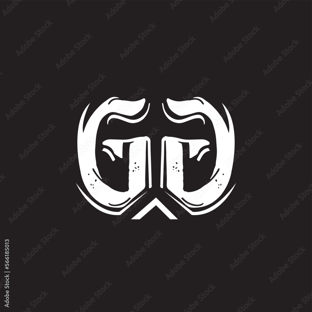 Hand Draw Style Urban Typography Logo Design Initial GG