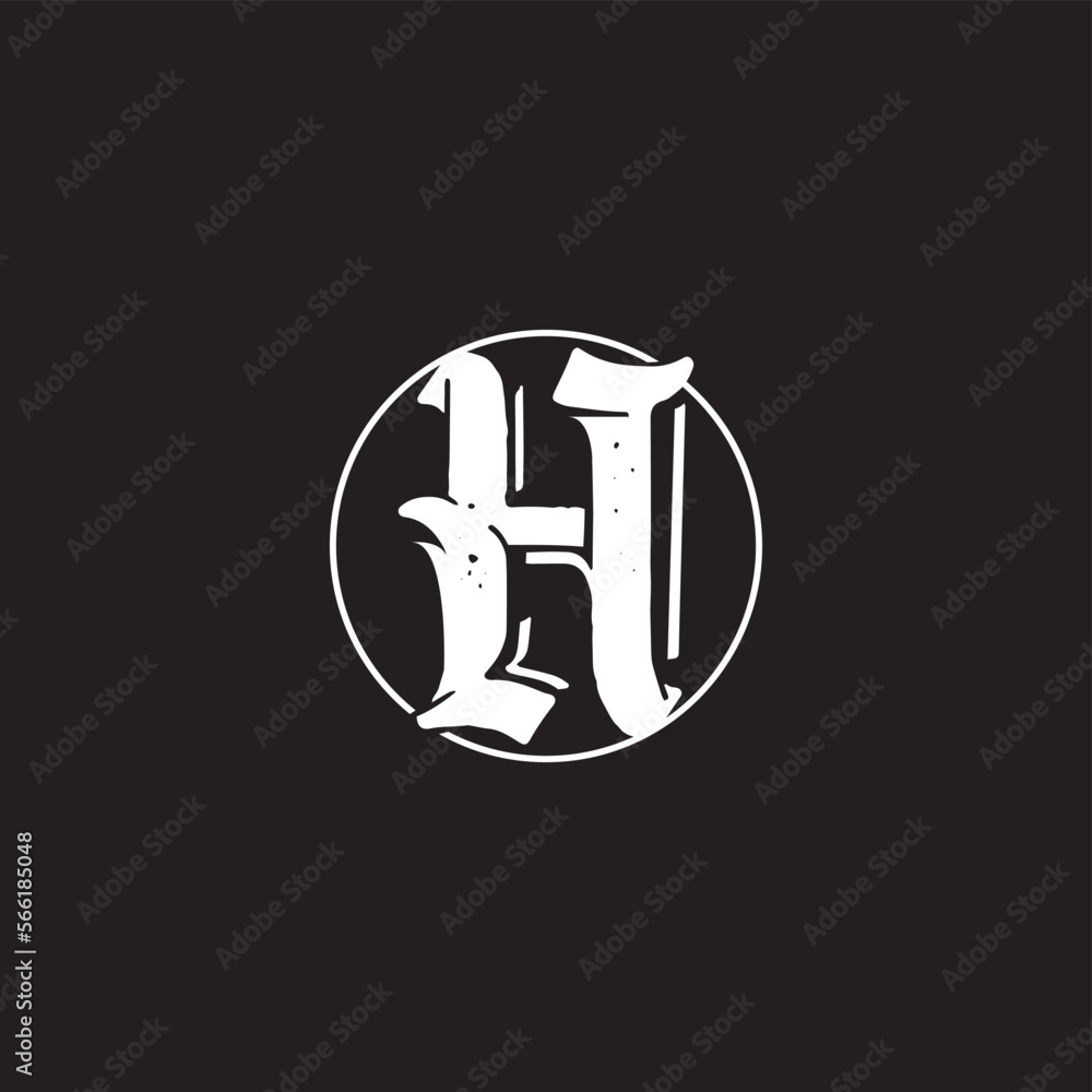 Hand Draw Style Urban Typography Logo Design Initial H Hand Draw Style Urban Typography Logo Design Initial H