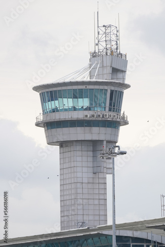 Air traffic control tower of Ataturk Airport in Istanbul, Turkiye