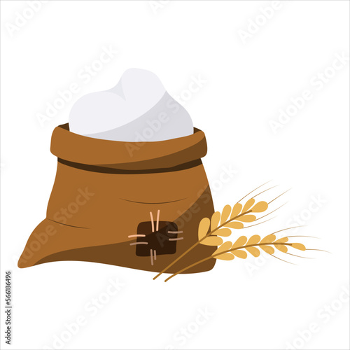 Flour in a bag. vector illustration on a white background