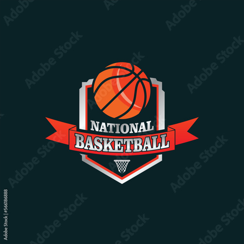 BasketBall Logo Illustration - Emblem Baskekball design suitable for Sport or Game Logo 5