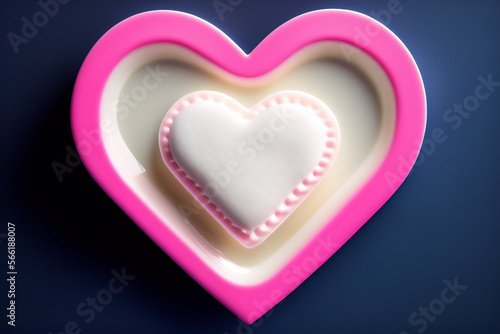 Happy valentine day heart. Pink heart shaped candy background. Generative AI.
