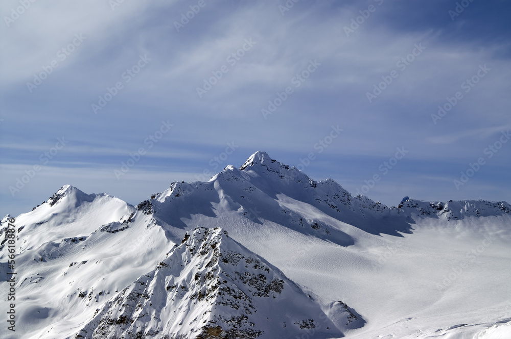 View from the ski slope on Mount Elbrus