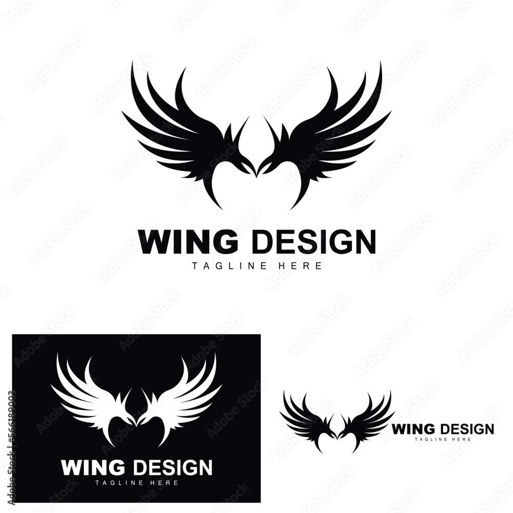 Wings Logo, Phoenix Logo, Bird Wing Vector, Template Illustration, Wing Brand Design Wings Logo, Phoenix Logo, Bird Wing Vector, Template Illustration, Wing Brand Design