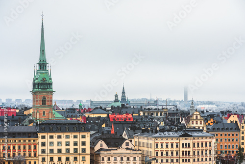 Gamla Stan skyline in Stockholm, Sweden's capital city in winter © SerFF79