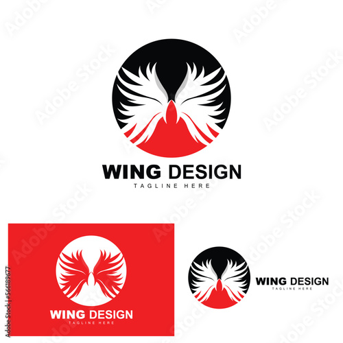 Wings Logo, Phoenix Logo, Bird Wing Vector, Template Illustration, Wing Brand Design photo