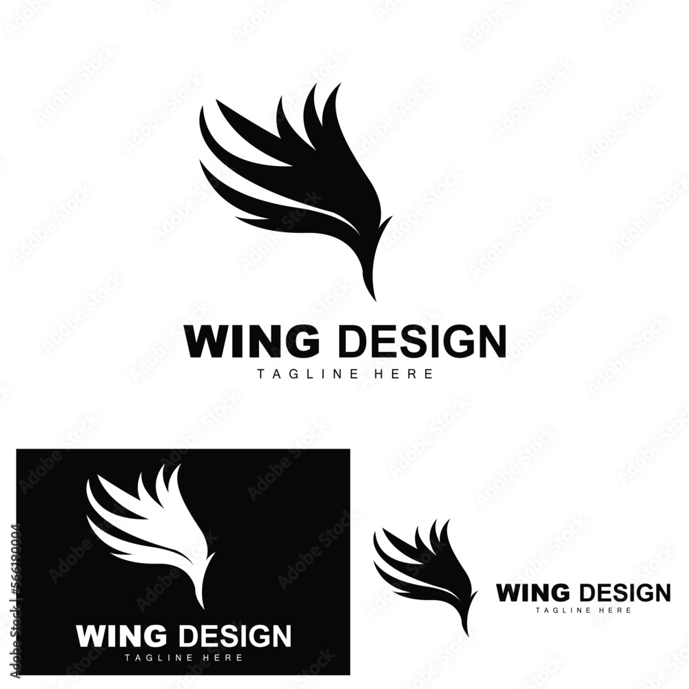 Fototapeta premium Wings Logo, Phoenix Logo, Bird Wing Vector, Template Illustration, Wing Brand Design