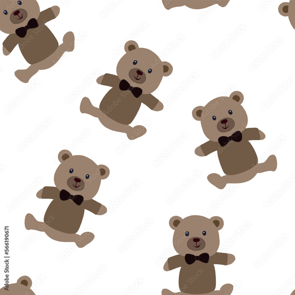 Cute teddy bears seamless fabric design pattern Cute teddy bears seamless fabric design pattern