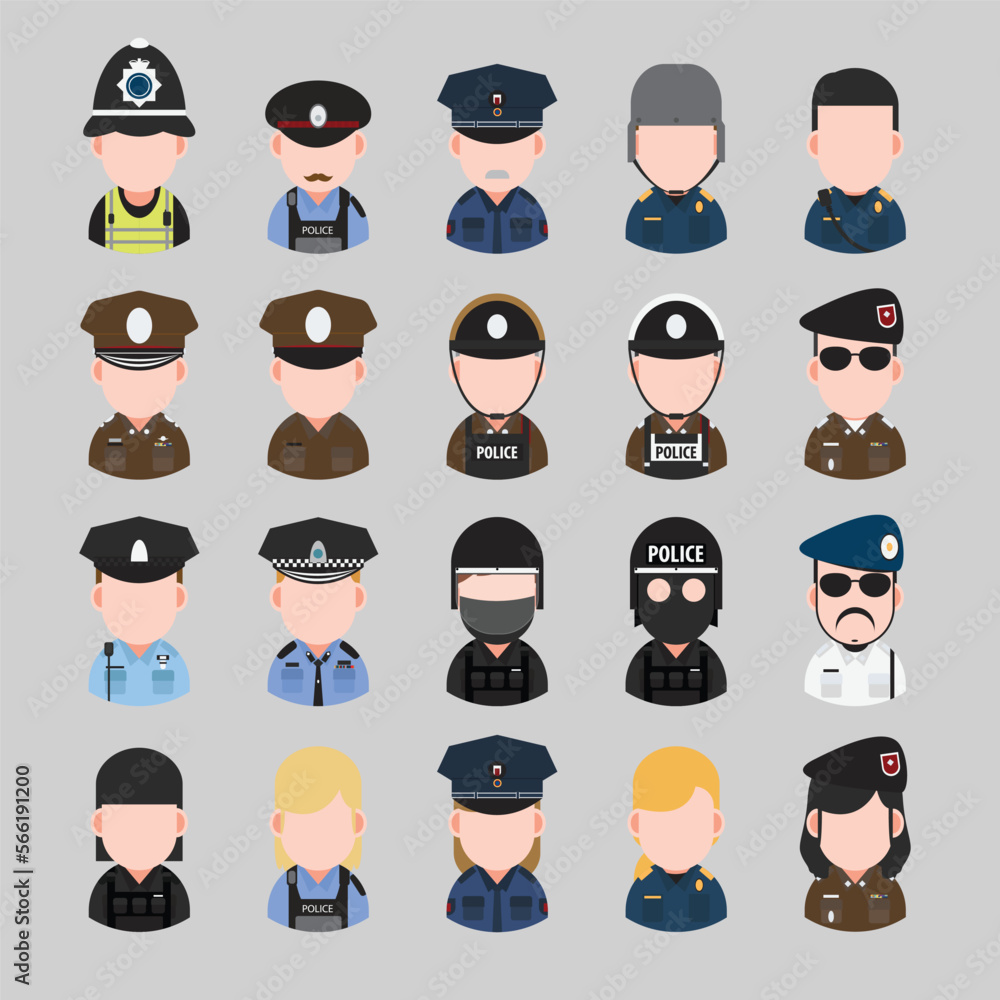 People avatars set in flat design. Vector illustration. People avatars set in flat design. Vector illustration.