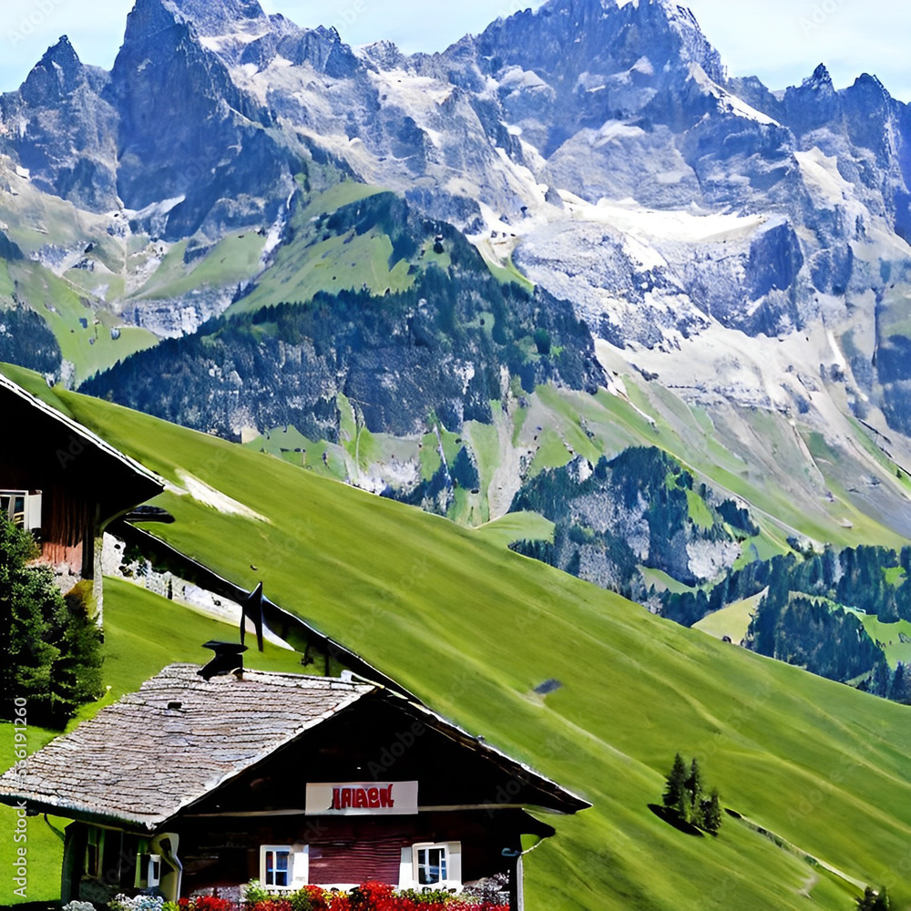 Fototapeta premium mountain village in the mountains