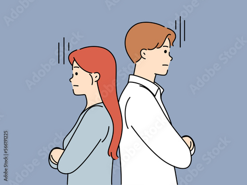 Unhappy couple avoid talking 