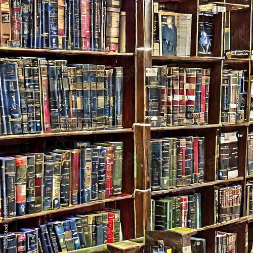 old books in a library