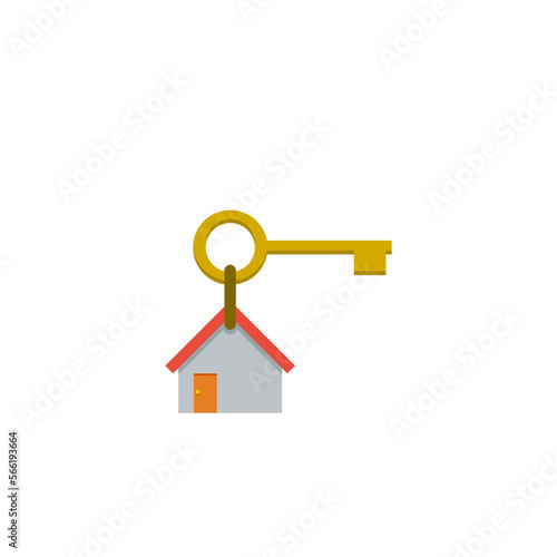 Fototapeta Naklejka Na Ścianę i Meble -  Key and house sign. Real Estate logo icon isolated on white background