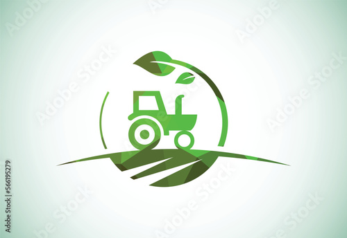 Tractor or farm low poly style logo design, suitable for any business related to agriculture industries.