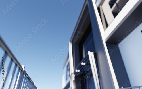 modern office building with sky background