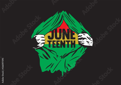 Superpower of Juneteenth flag color t-shirt