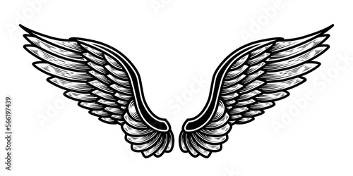 vector angel wings tribal tattoo