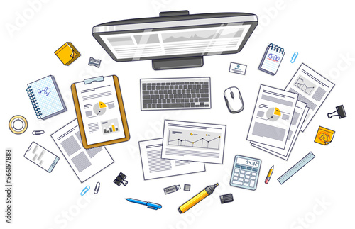 Work desk workspace top vie...
