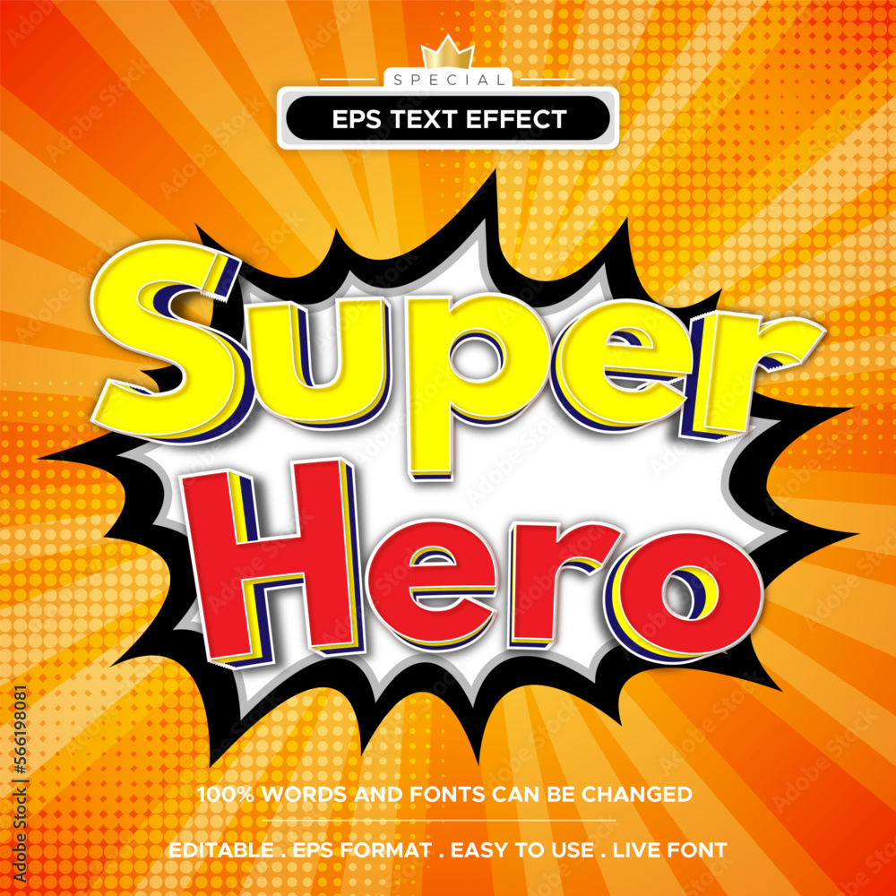 Super hero cartoon text effect