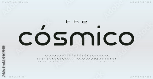 Soft rounded sans serif typography, futuristic typeface, sleek clean and minimalistic font for innovative product. Vector illustration